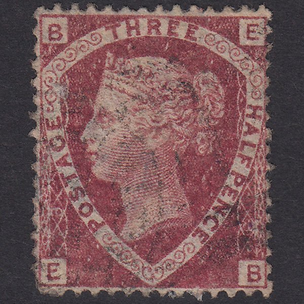 GB QV 1870 1 1/2d Lake-Red Plate 3 SG52-G6 EB FU Light Cancel
