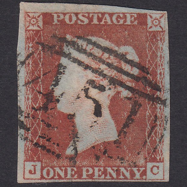 GB QV 1841 1d Red-Brown Plate 46 SG8-B1(1)-BS35 JC FU 4 Margins Lewes 451