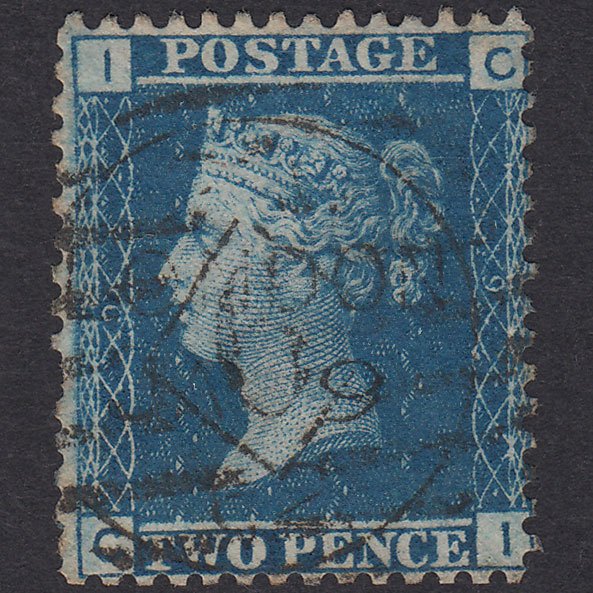 GB QV 1858 2d Blue Plate 9 SG45-G2 CI GU London CDS