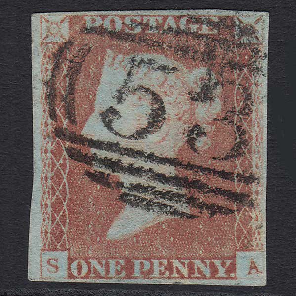 GB QV 1841 1d Red-brown (Plate 84) (SG8) 'SA' GU Bath (53) 4 Margins