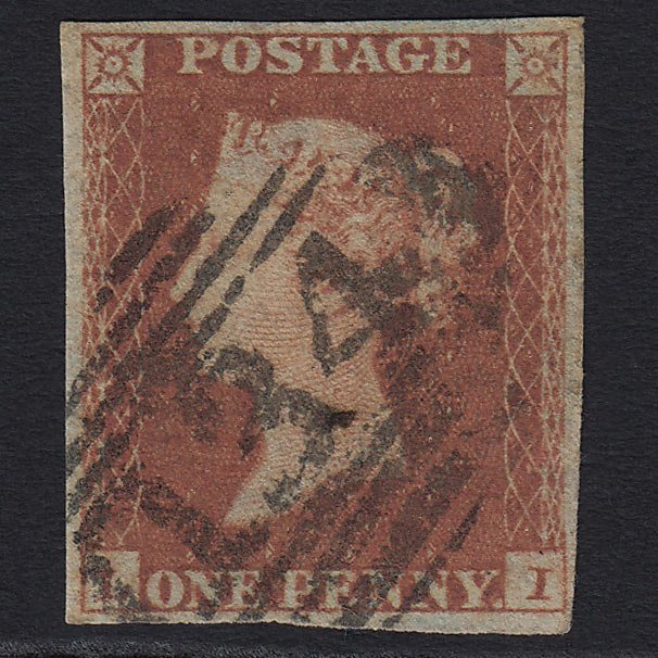 GB QV 1841 1d Red-brown (Plate 96) (SG8) 'LI' GU Bristol (134) 4 Margins