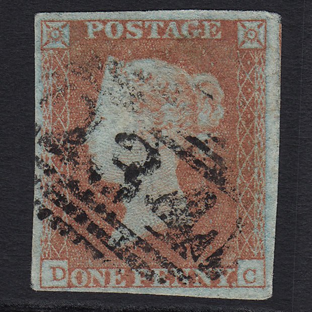 GB QV 1841 1d Red-brown (Plate 111) (SG8) 'DC' GU Bristol (134) 4 Margins