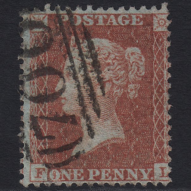 GB QV 1855 1d Red-brown (Plate 17) C6(1) FL GU Sheffield 700