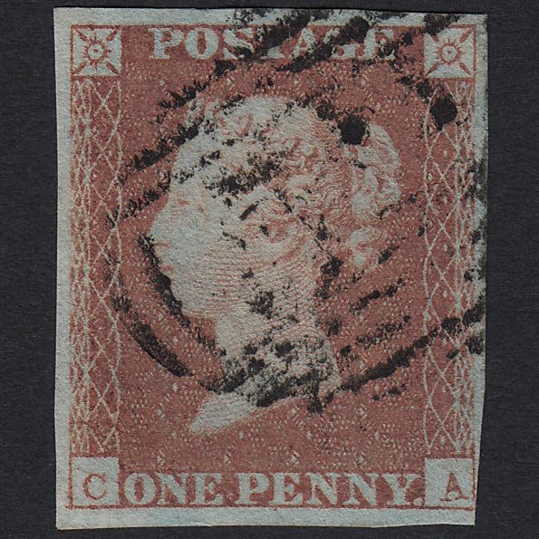 GB QV 1841 1d Red-brown (Plate 97) SG8-B1(1) CA GU nr 4 Margins