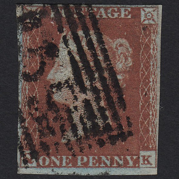 GB QV 1841 1d Deep Red-brown (Plate 53) SG10-B1(4) QK GU Glasgow 159 4M