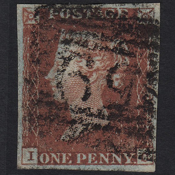GB QV 1841 1d Deep Red-brown (Plate 53) SG10-B1(4) IC GU Glasgow 159 4M