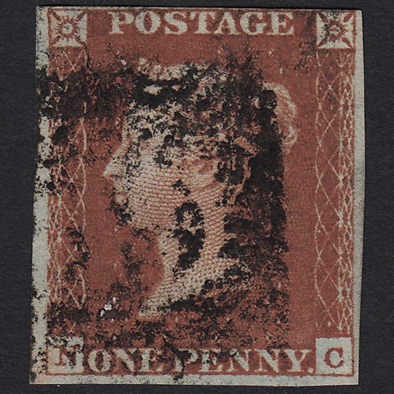 GB QV 1841 1d Deep Red-brown (Plate 53) SG10-B1(4) NC GU nr 4 Margins