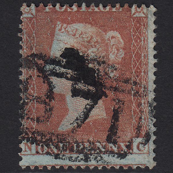 GB QV 1854 1d Red-brown (Plate 176) SG17-C1(1) NC FU Weston-super-mare 871