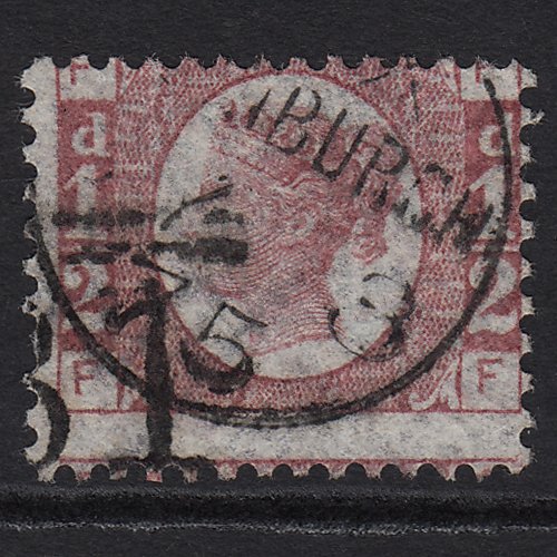 GB QV 1870 1/2d Rose-red (Plate 5) SG48-G4 FF FU Edinburgh CDS