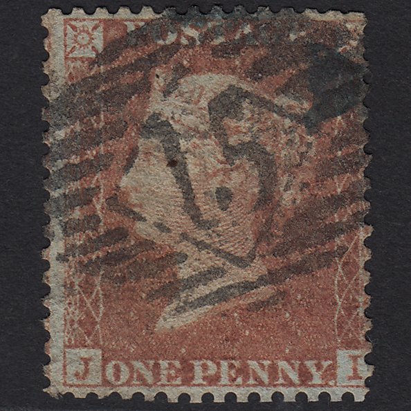 GB QV 1856 1d Red-brown (Plate 32) SG29-C8(1) JI GU London IS 15