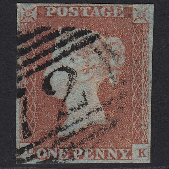 GB QV 1841 1d Very Blued (Plate 84) SG8a-B1(2) DK FU Billericay 72 4 Margins