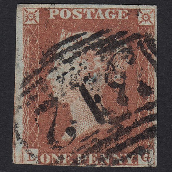 GB QV 1841 1d Red-brown (Plate 81) SG8-B1(1) LG GU Gloucester 312 nr 4M
