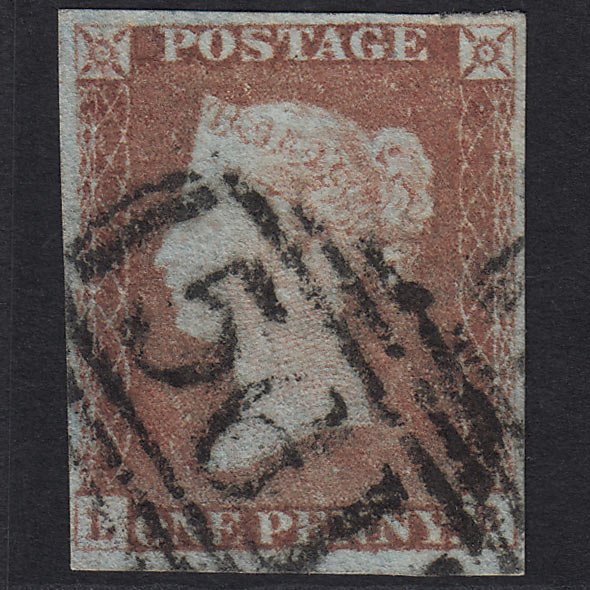GB QV 1841 1d Red-brown SG8-B1(1) LB FU Newport 561 4 Margins