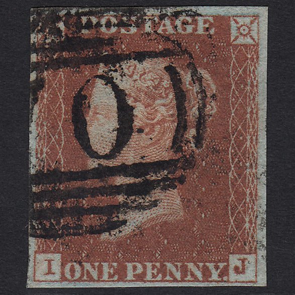 GB QV 1841 1d Red-brown (Plate 46) SG8-B1(1) IJ GU Bideford 70 4 Margins