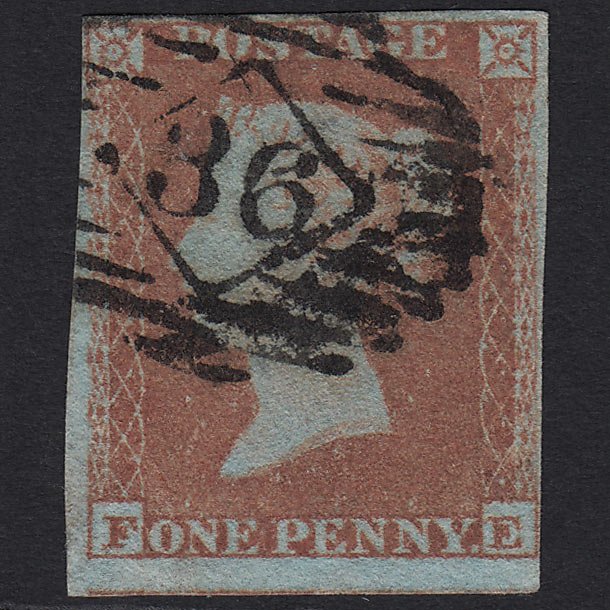 GB QV 1841 1d Red-brown (Plate 144) SG8-B2(1) FE FU London IS 36 (36.d) 4M