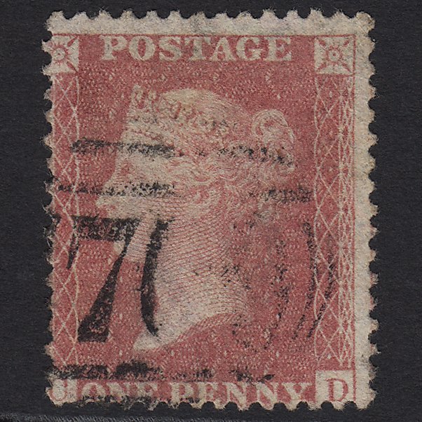 GB QV 1857 1d Pale Rose (Plate 39) SG39-C10(3) CD GU