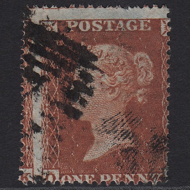 GB QV 1854 1d (Plate 195) SG17-C1(1) OL GU Constant Var + Fingerprint