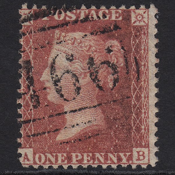 GB QV 1857 1d Rose-red SG40-C10(1) AB GU Liverpool 466