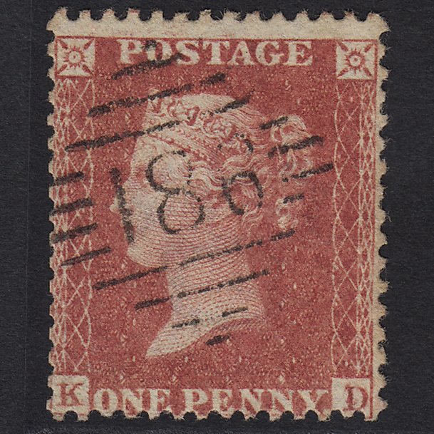 GB QV 1857 1d Rose-red (Plate 56) SG40-C10(1) KD FU Dublin 186
