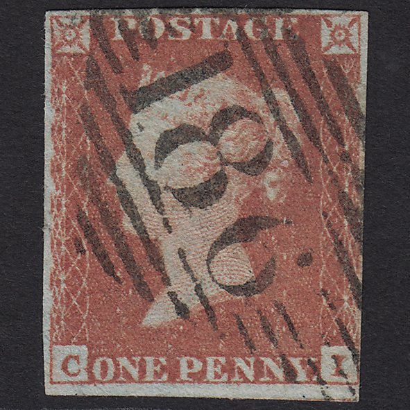 GB QV 1841 1d Red-brown (Plate 87) SG8-B1(1) CI GU 4M Imperf Dublin 186