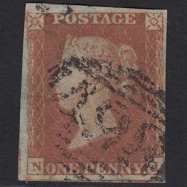GB QV 1841 1d Red-brown (Plate 75) SG8-B1(1) NJ GU 4 Margins Manchester 498