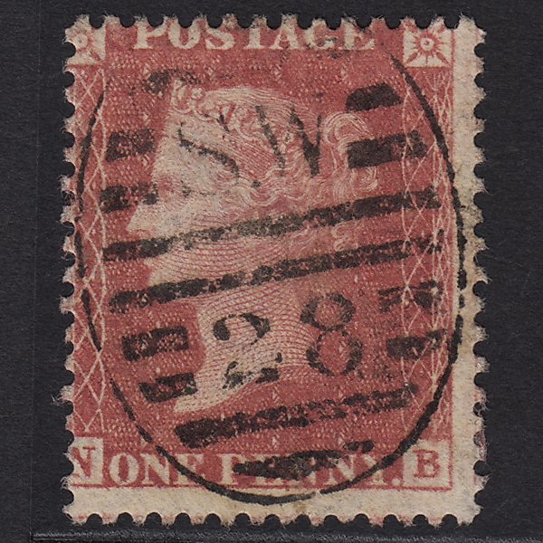 GB QV 1857 1d Rose-red (Plate 59) SG40-C10(1) NB FU London D&S SW28 Misperf