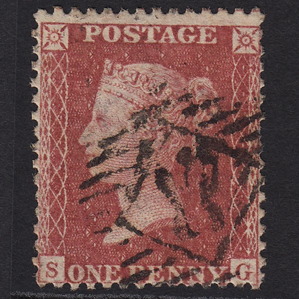 GB QV 1857 1d Rose-red (Plate 57) SG40-C10(1) SG GU London IS Cancel