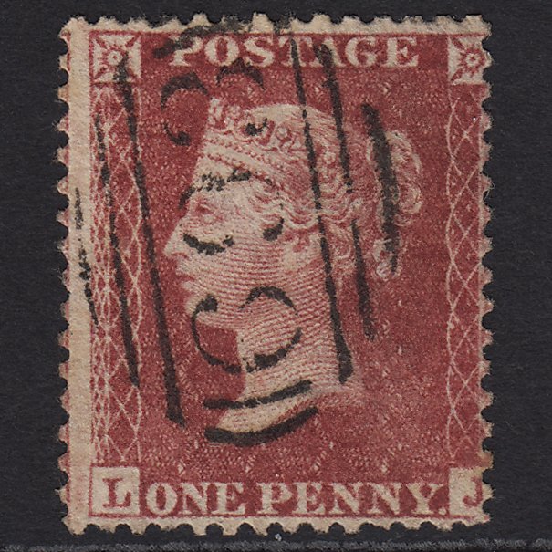 GB QV 1857 1d Rose-red (Plate 46) SG40-C10(1) LJ GU Scarborough 693 Misperf