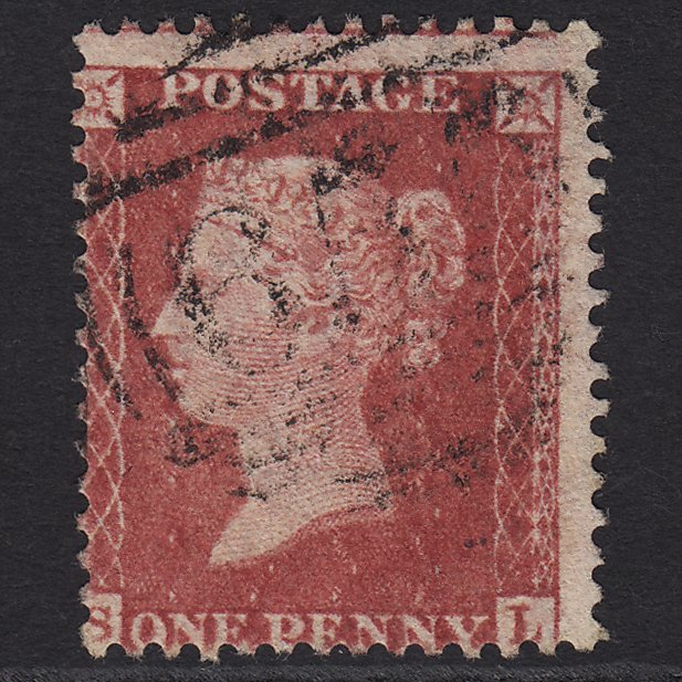 GB QV 1857 1d Rose-red (Plate 57) SG40-C10(1) SL GU Rotherham 655 Misperf