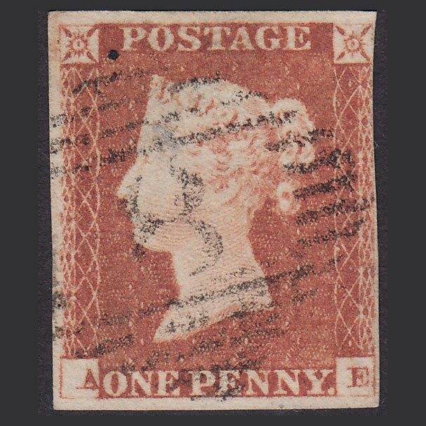 GB QV 1841 1d Red-brown (Plate 82) SG8-B1(1) AE FU 3 Margins Armagh 8