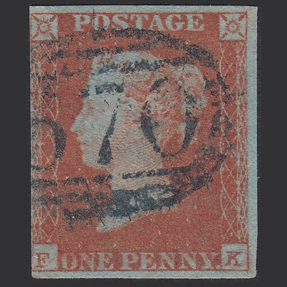 GB QV 1841 1d Red-brown (Plate 98) SG8-B1(1) FK GU nr 4M Blue ST Austell 670