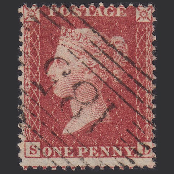 GB QV 1857 1d Rose-red (Plate 27) SG40-C10(1) SD VFU Invergordon 185