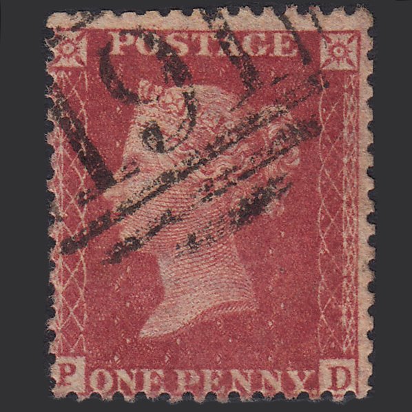 GB QV 1857 1d Rose-red (Plate 57) SG40-C10(1) 'PD' GU Chippenham 191