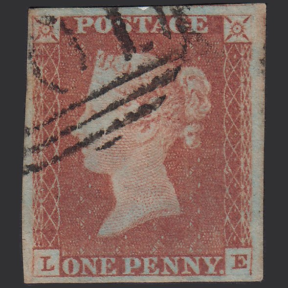 GB QV 1841 1d Red-brown (Plate 78) SG8-B1(1) LE GU 4 Margins