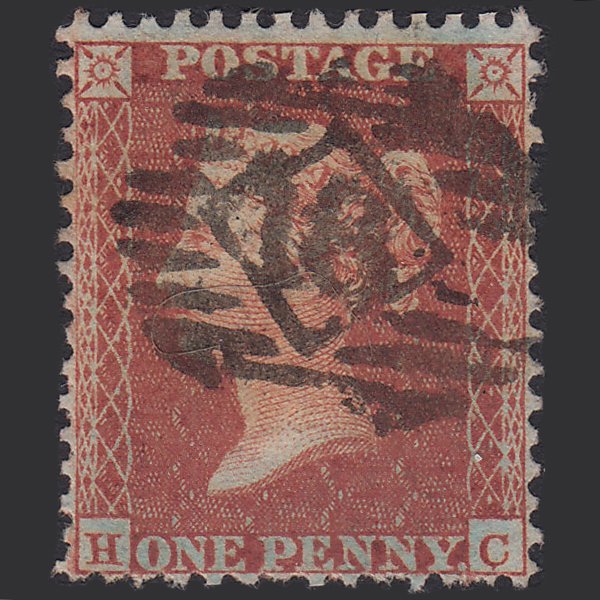 GB QV 1855 1d Red-brown (Plate 2) SG24-C3(1) HC FU London IS Cancel