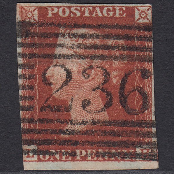 GB QV 1841 1d Deep Red-brown (Plate 54) SG10-B1(4) LH GU Lochinver 236