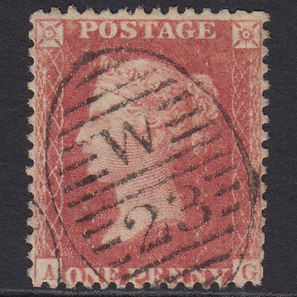 GB QV 1857 1d (Plate 52) SG40-C10(1) AG FU Missing Imprimatur London D&S W23