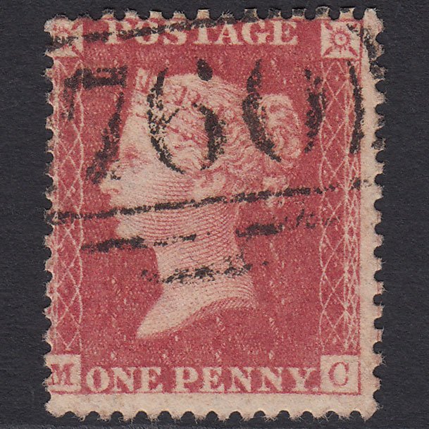 GB QV 1857 1d Rose-red (Plate 46) SG40-C10(1) MC FU Stourbridge 750