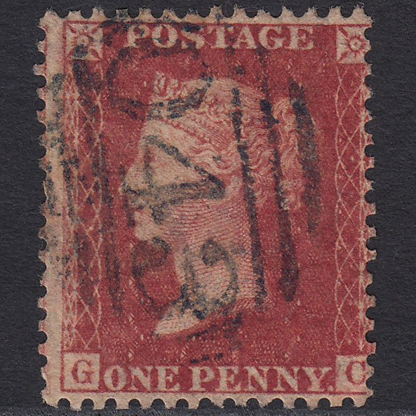 GB QV 1857 1d Rose-red (Plate 60) SG40-C10(1) GC GU Yatton Keynell 043