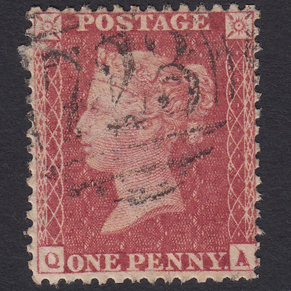 GB QV 1857 1d (Plate 34) SG40-C10(1) QA GU Southampton Print Flaw Blind Perf