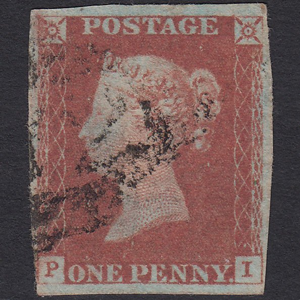 GB QV 1841 1d Red-brown (Plate 72) SG8-B1(1) PI GU nr 4 Margins