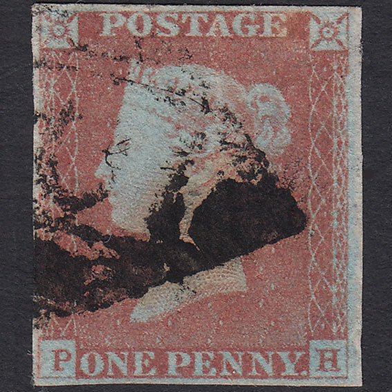 GB QV 1841 1d Very Blued (Plate 69) SG8a-B1(2) PH GU 4 Margins Ireland