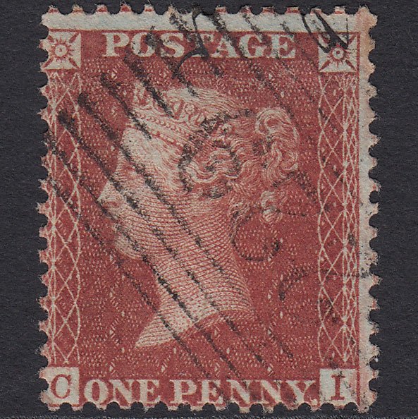 GB QV 1856 1d Red-brown (Plate 32) SG29-C8(1) CI VFU Leven 229