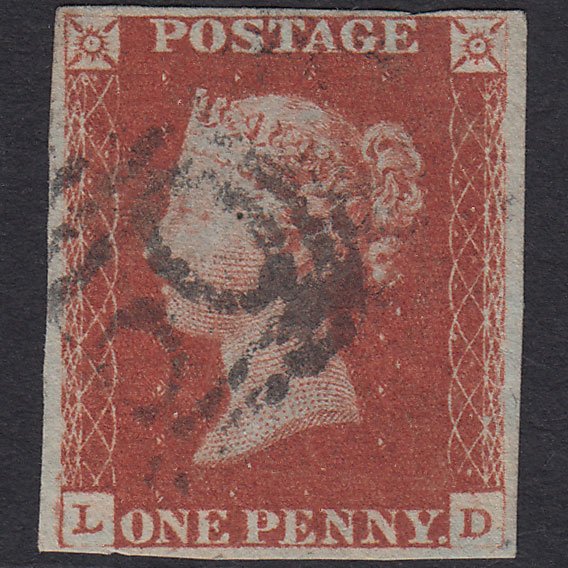 GB QV 1841 1d Red-brown (Plate 65) SG8-B1(1) LD GU 4 Margins