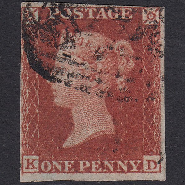 GB QV 1841 1d Deep Red-brown (Plate 157) SG10-B2(1) KD GU nr 4 Margins