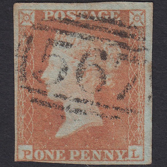 GB QV 1841 1d Orange-Brown (Plate 90) SG12-B1(6) PL GU 4M Newton Abbot 567