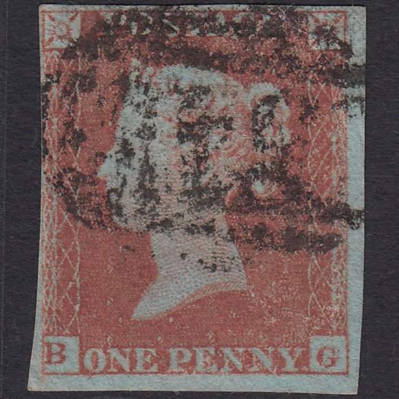 GB QV 1841 1d Very Blued (Plate 157) SG8a-B1(2) BG GU nr 4M Newcastle 545