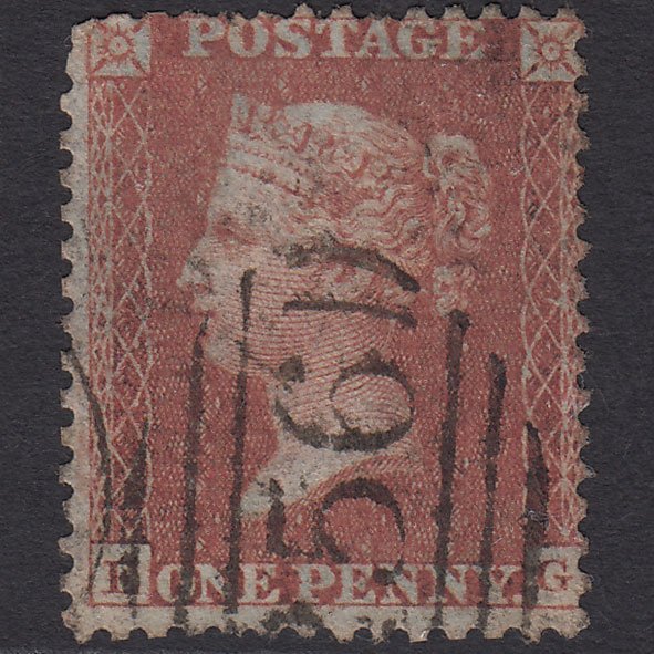 GB QV 1855 1d Red-brown (Plate 16) SGC6(1) EG GU Dorchester 256