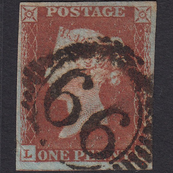 GB QV 1841 1d Red-brown (Plate 57) SG8-B1(1) LG FU 4 Margins London D&S 66