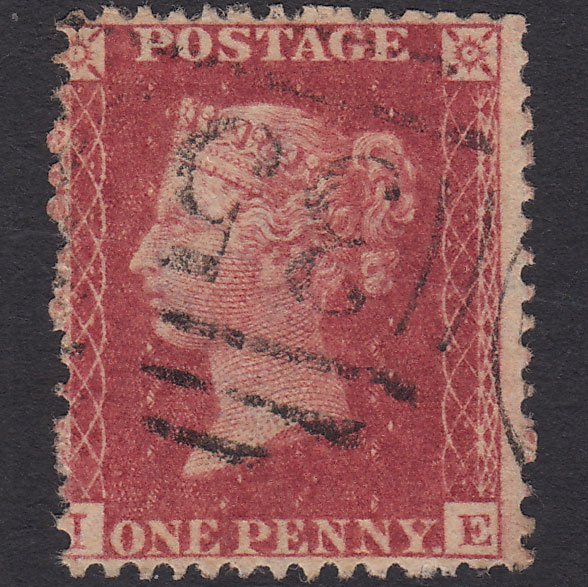 GB QV 1857 1d Rose-red (Plate 62) SG40-C10(1) IE FU Poor Perforation